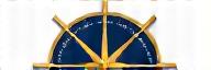 Iron Compass logo - a stylized compass in blue and gold